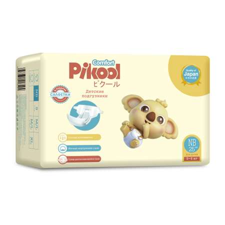 Подгузники Pikool Комфорт NB 0-5кг x25