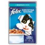 Корм влажный для кошек Felix 85г Аппетитные кусочки с форелью и зеленой фасолью пауч