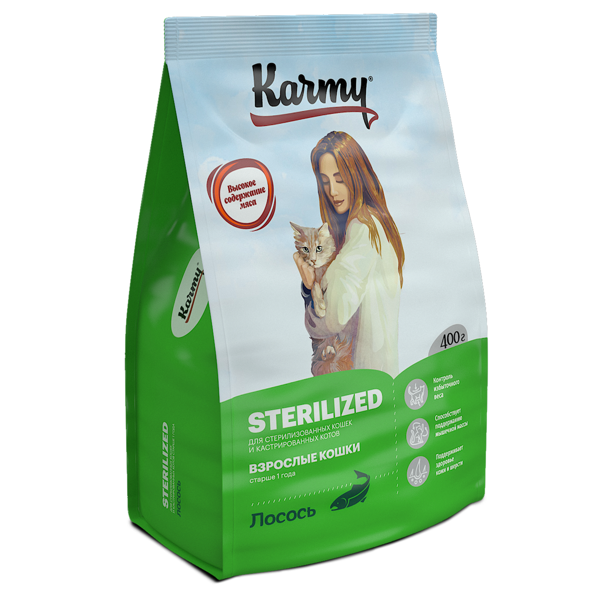 Корм для кошек Karmy 400г Sterilized для стерилизованных лосось - фото 1