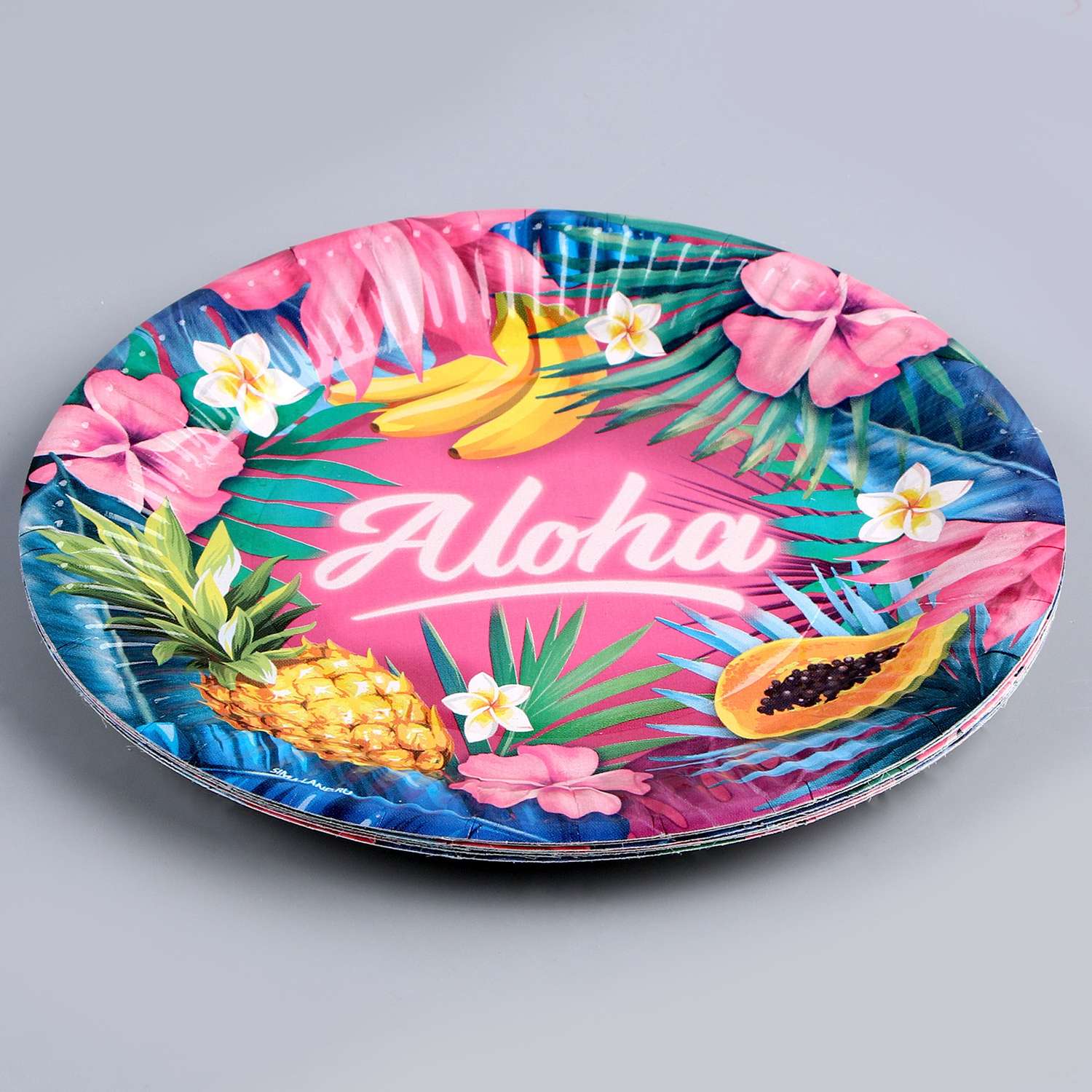 Набор бумажной посуды Страна карнавалия «Aloha» 6 тарелок 6 стаканов - фото 8