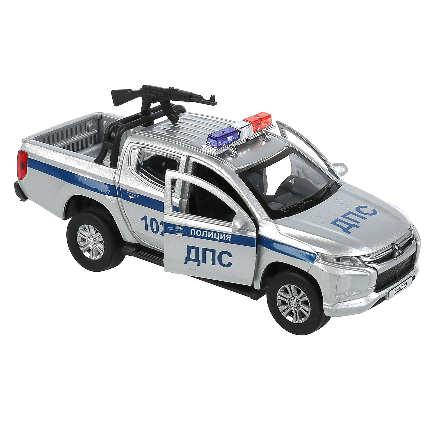 Полицейская машина Технопарк Mitsubishi L200 PICKUP инерционный 303068 - фото 6