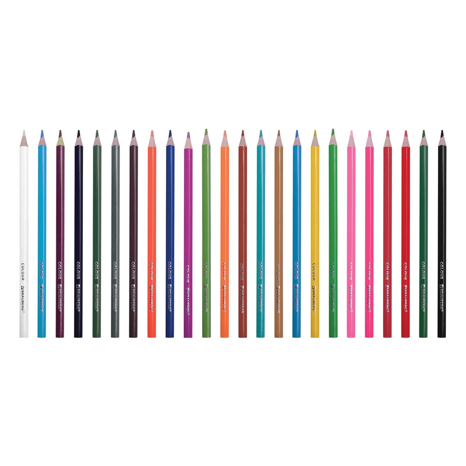 Карандаши цветные Brauberg художественные для рисования 24 цвета с мягким грифелем - фото 3