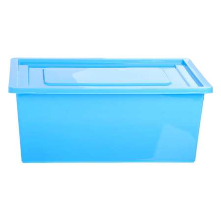 Ящик для игрушек Zabiaka с крышкой 30 л голубой Zabiaka