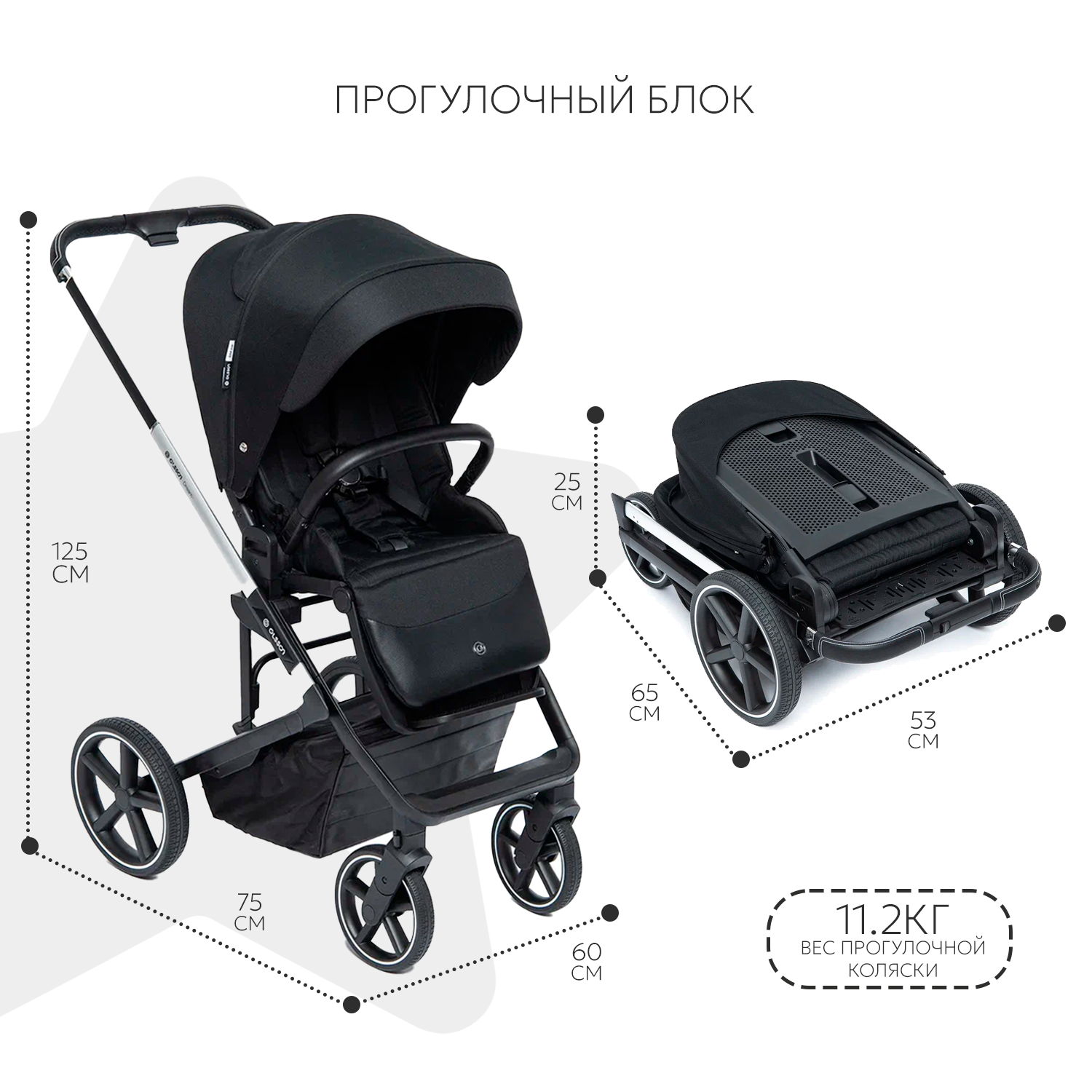 Коляска 2в1 Olsson Dream Black - фото 6