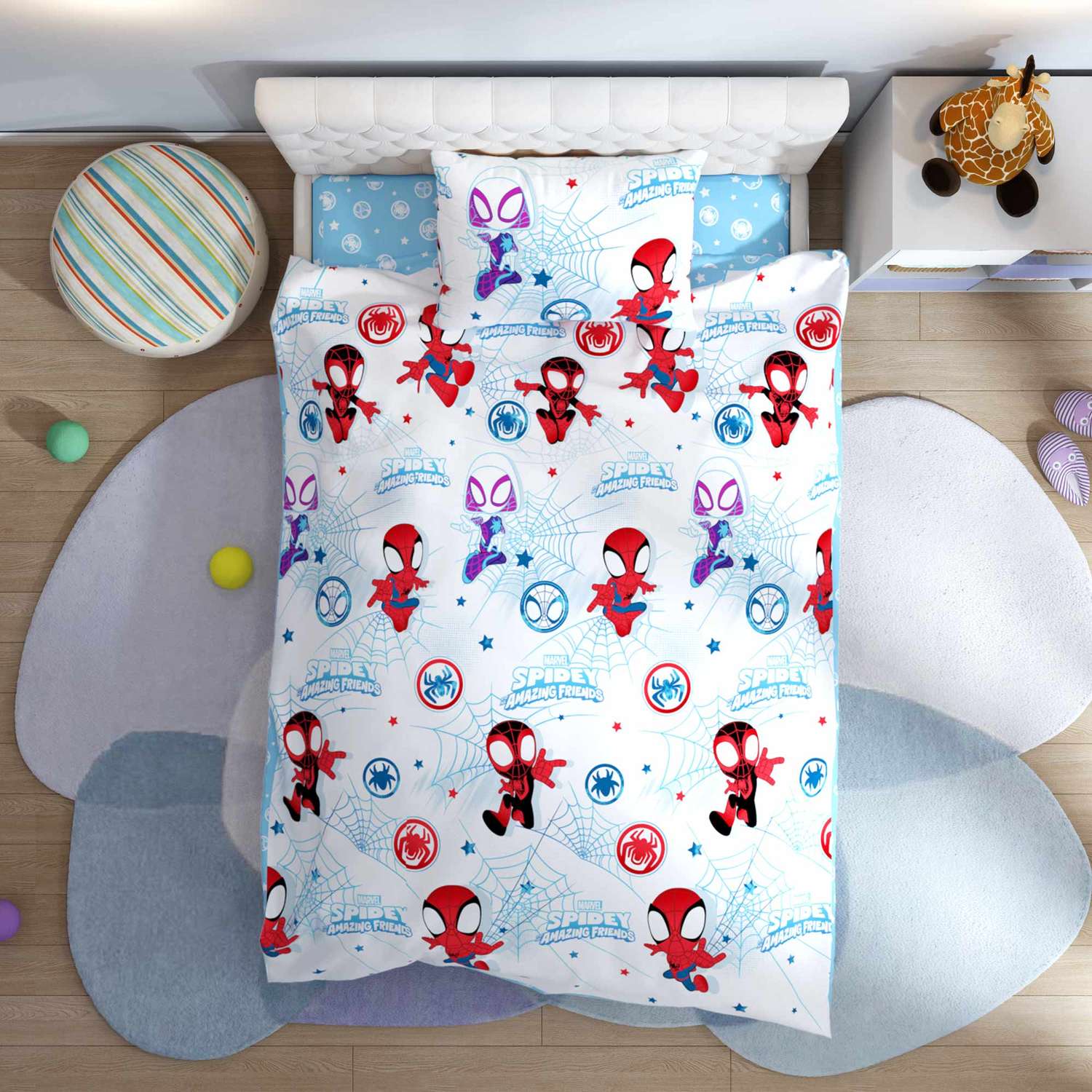 Детское постельное белье MARVEL комплект 1.5-спальный дизайн Spidey amazing friends поплин 100% хлопок - фото 2
