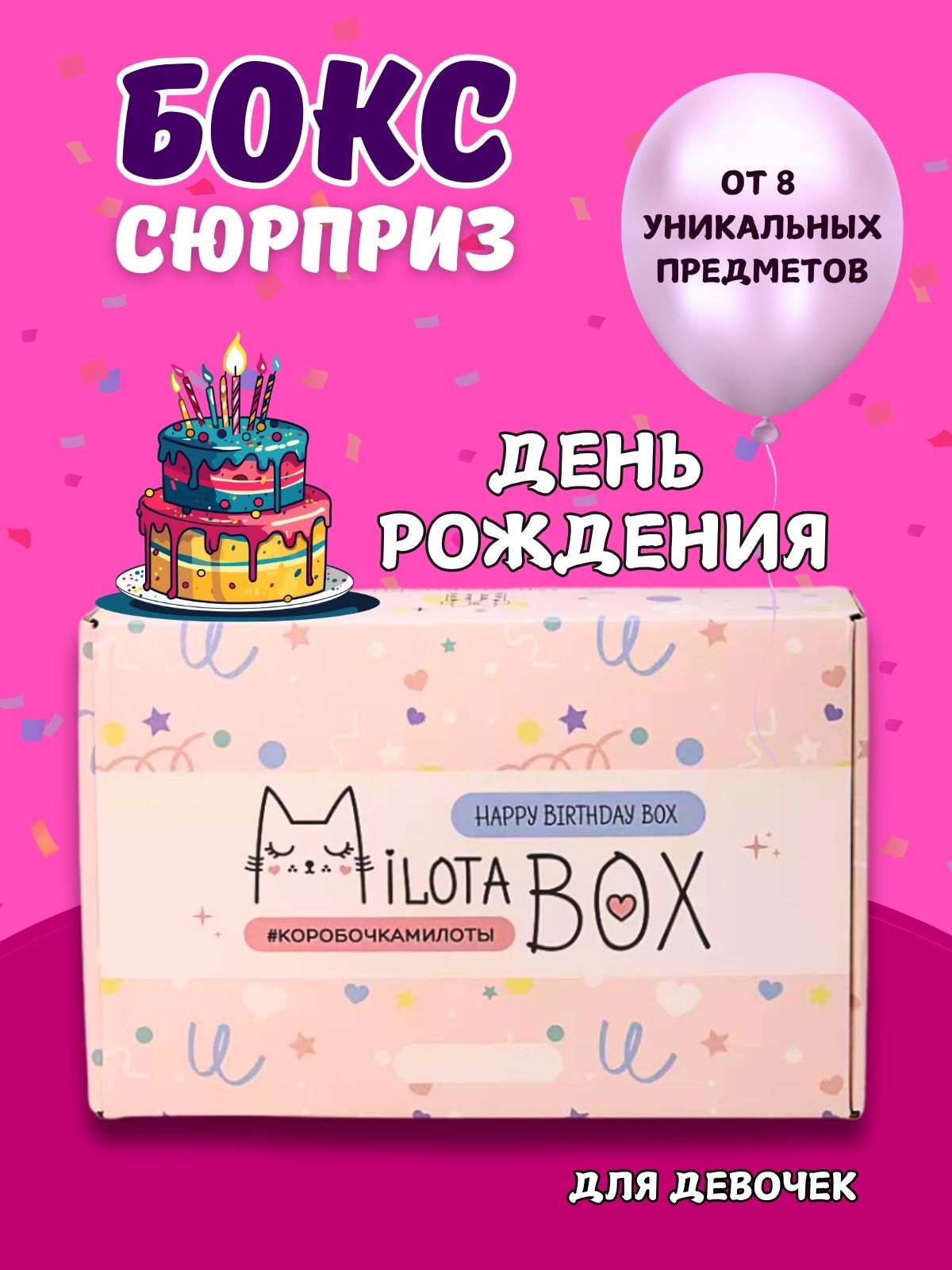 Подарочный бокс для девочки iLikeGift с днем рождения - фото 1