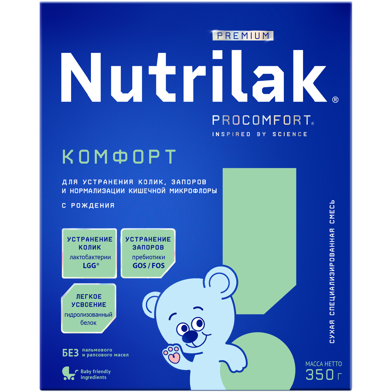 Смесь Nutrilak Premium Комфорт сухая специализированная 350г с 0месяцев  купить по цене 635 ₽ в интернет-магазине Детский мир