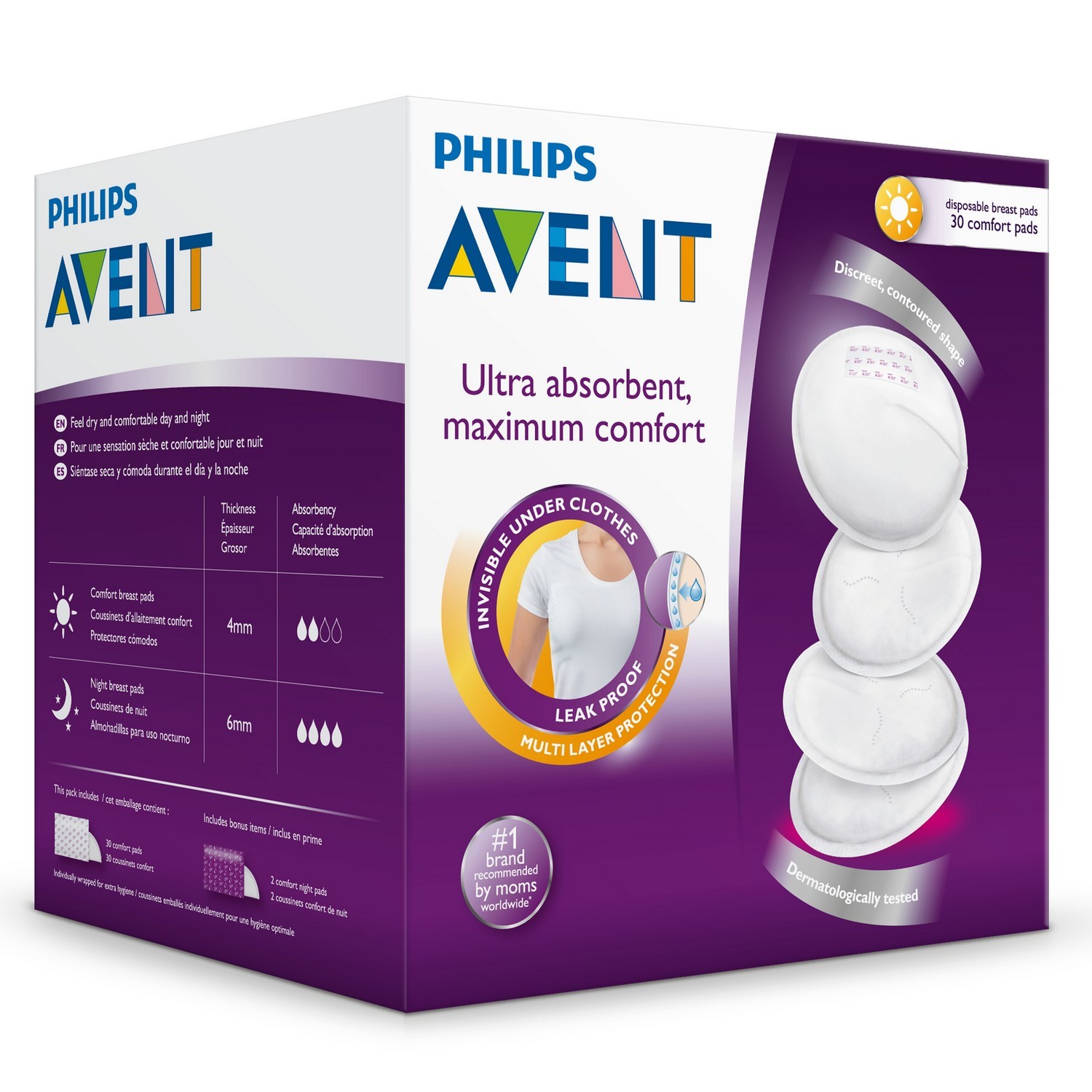 Вкладыши для бюстгальтера Philips Avent дневные 30 шт SCF254/30 - фото 4