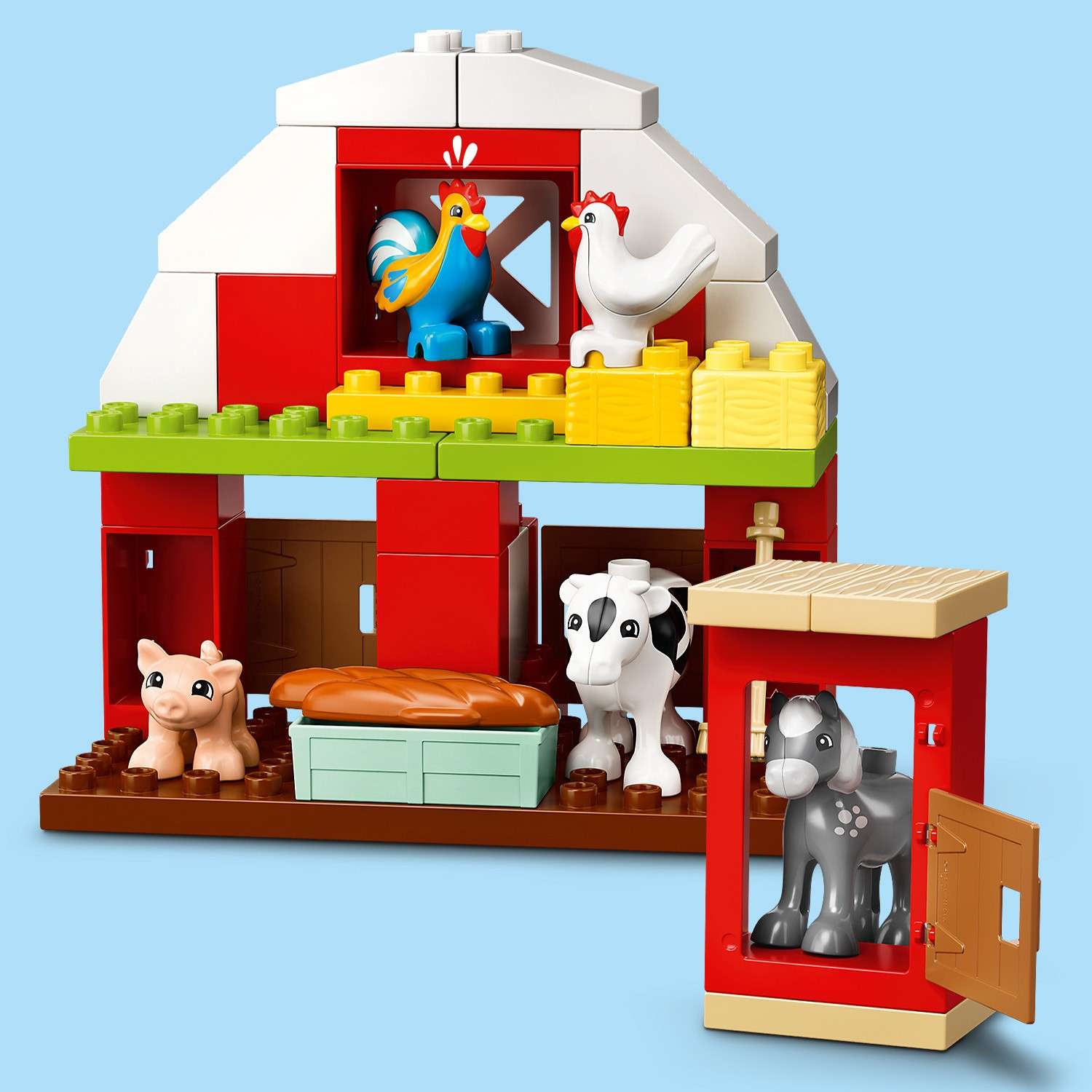 Конструктор LEGO DUPLO Town Фермерский трактор сарай и животные 10952 - фото 10