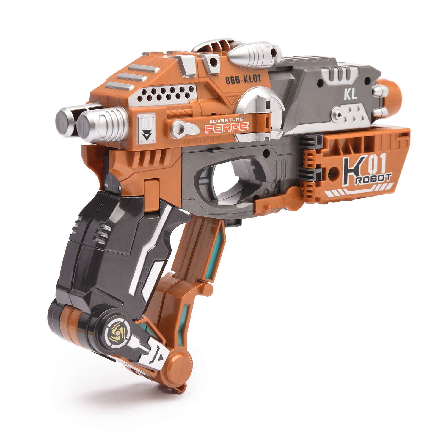 Пистолет-робот 2 в 1 Devik Toys Flasher с 6 мягкими патронами - фото 5