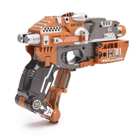 Пистолет-робот 2 в 1 Devik Toys Flasher с 6 мягкими патронами