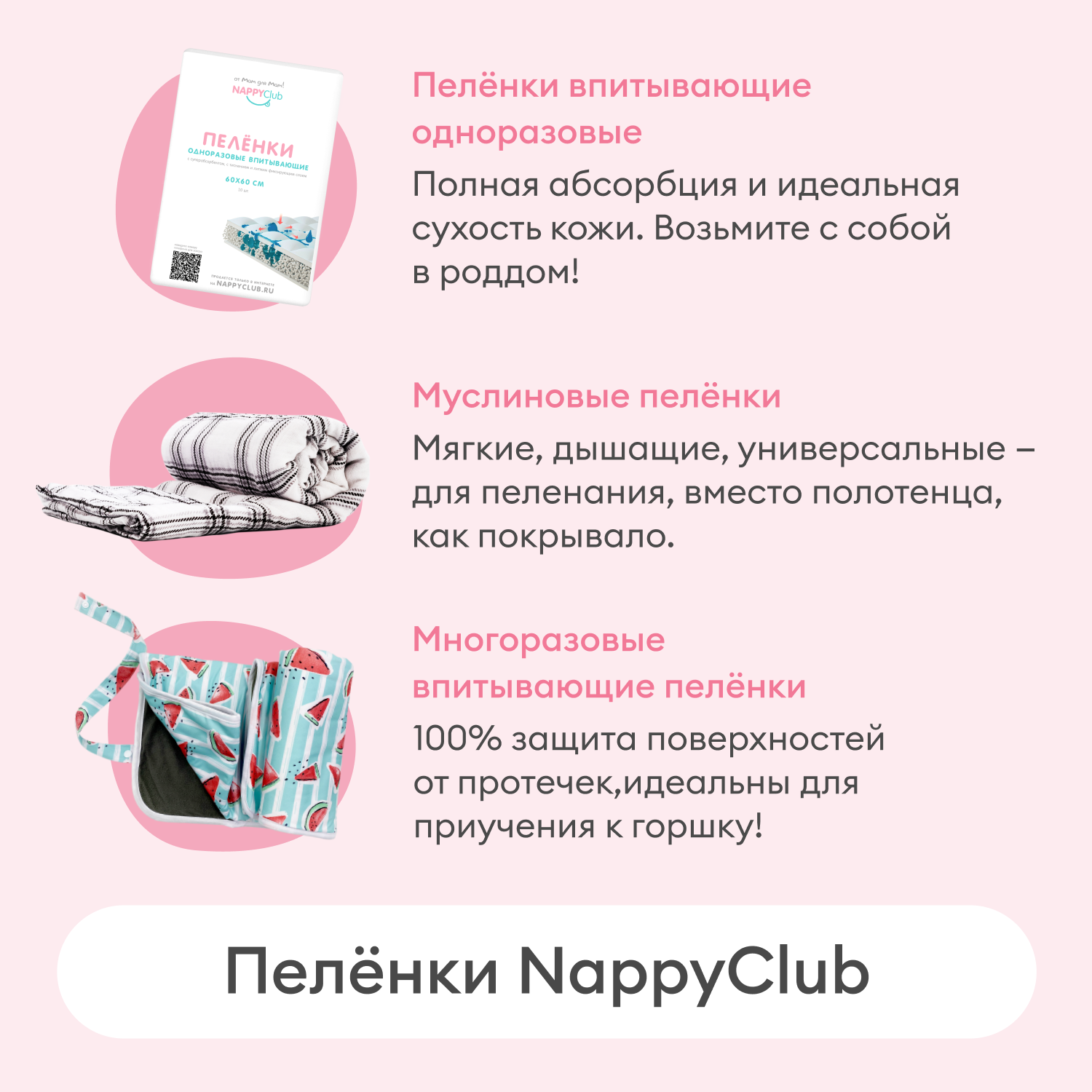 Муслиновая пеленка впитывающая NappyClub 120x120 см Клетка - фото 8