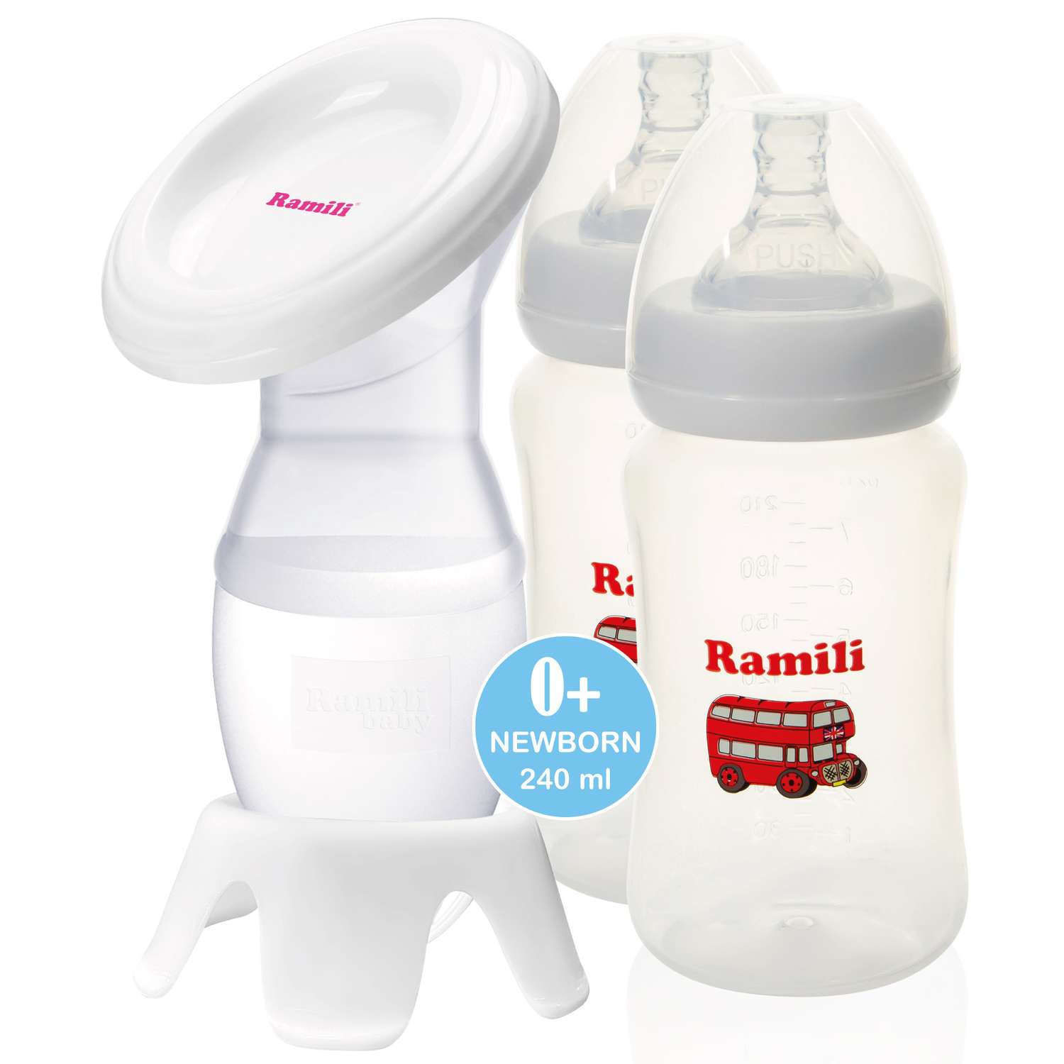 Молокоотсос Ramili Ручной MC200 с двумя бутылочками 240ML - фото 1