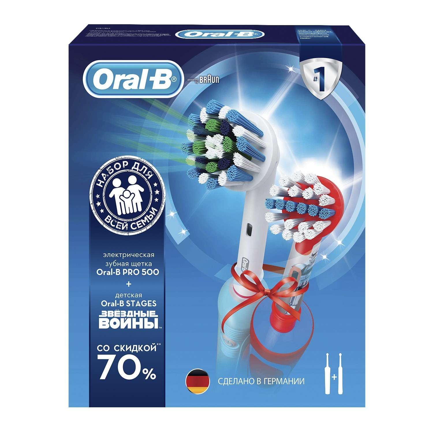 Набор зубных щеток Oral-B Звездные войны электрические взрослая и детская 81653594 - фото 2