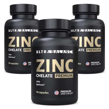 Цинк хелат премиум UltraBalance zinc chelate хелатный для женщин и мужчин витамин бад комплекс 270 капсул