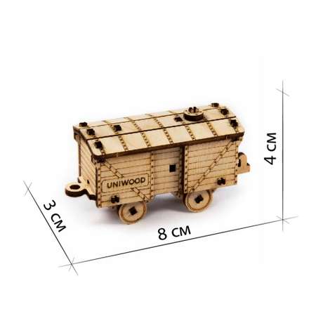 Деревянный конструктор Uniwood Unit Товарный вагон