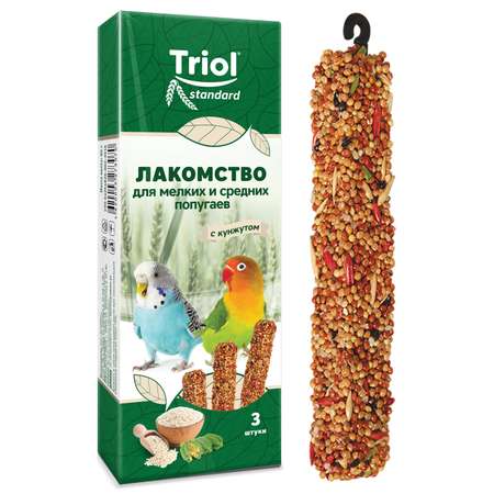 Лакомство для попугаев Triol 80г Standard мелких и средних с кунжутом 3шт