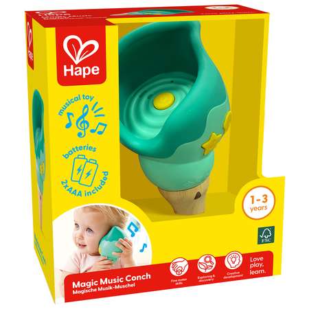 Интерактивная игрушка HAPE для малышей музыкальная волшебная ракушка серия на море E0637_HP