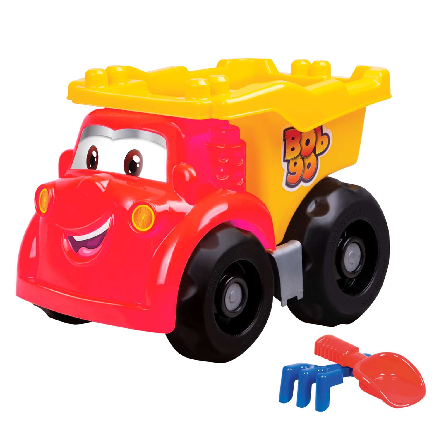 Самосвал игрушечный Zarrin Toys Bob 90 и набор песочный J2/1/красный-желтый - фото 1