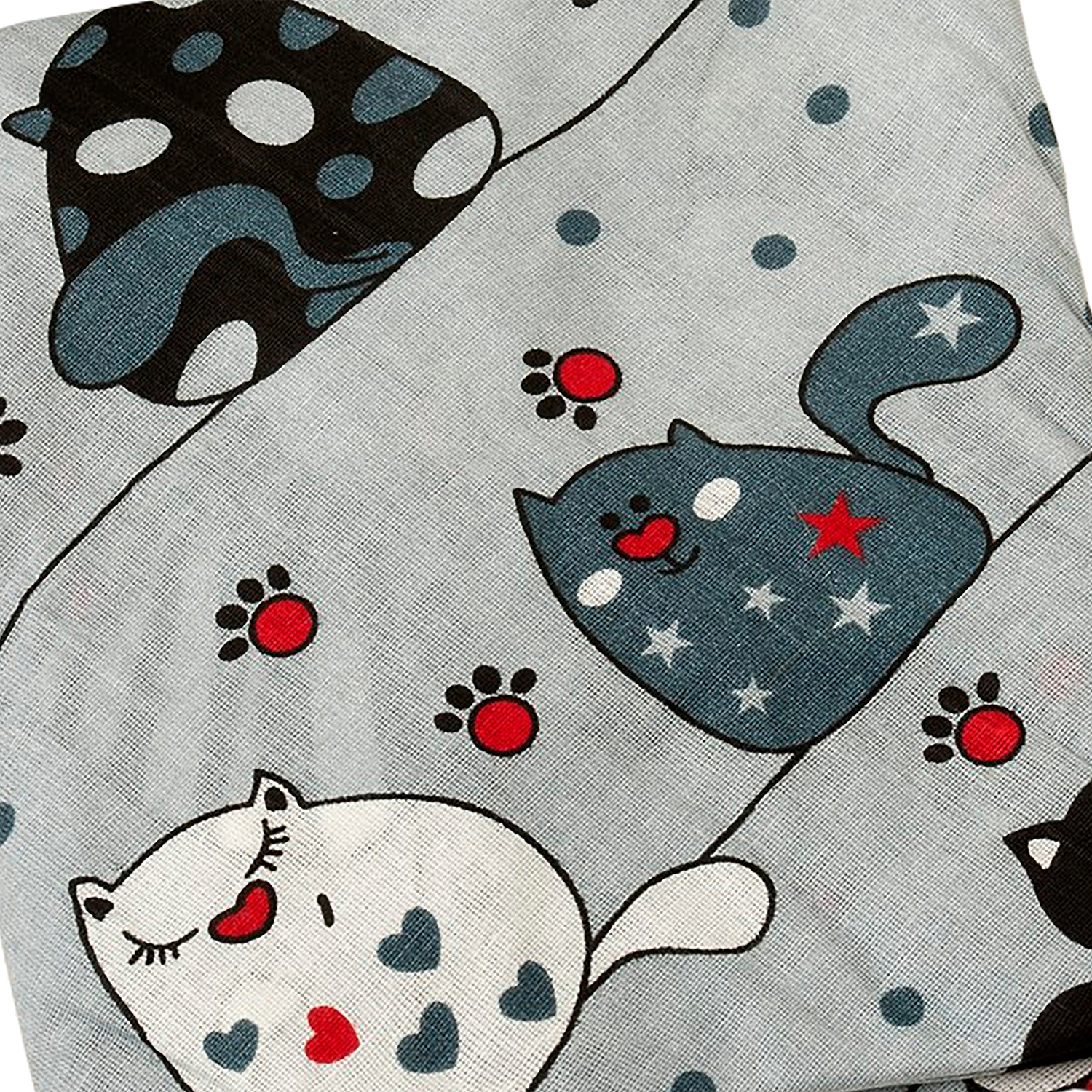 Простыня Amarobaby Котики на резинке круглая Серый - фото 5