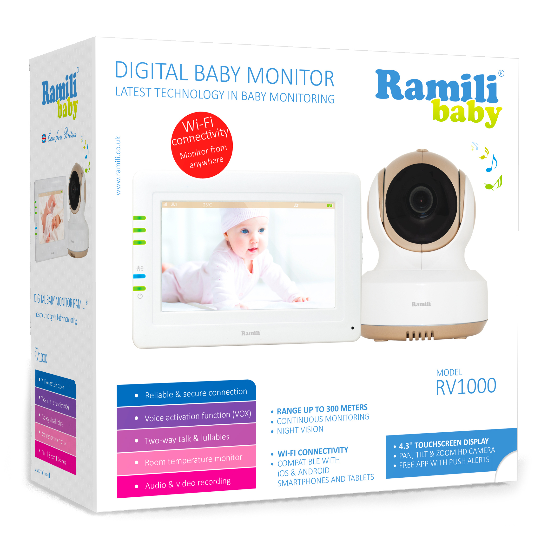 Видеоняня Ramili Baby RV1000 купить по цене 11999 ₽ в интернет-магазине  Детский мир