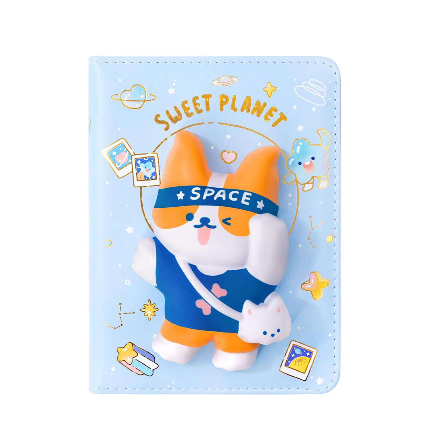 Блокнот со сквишем Михи-Михи Шиба Ину Sweet Planet формат А5 голубой - фото 2