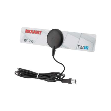 Антенна REXANT RX-255 комнатная для цифрового ТВ DVB-T2 на присоске