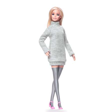 Платье и чулки одежда для кукол Barbie VIANA серый и серебристый