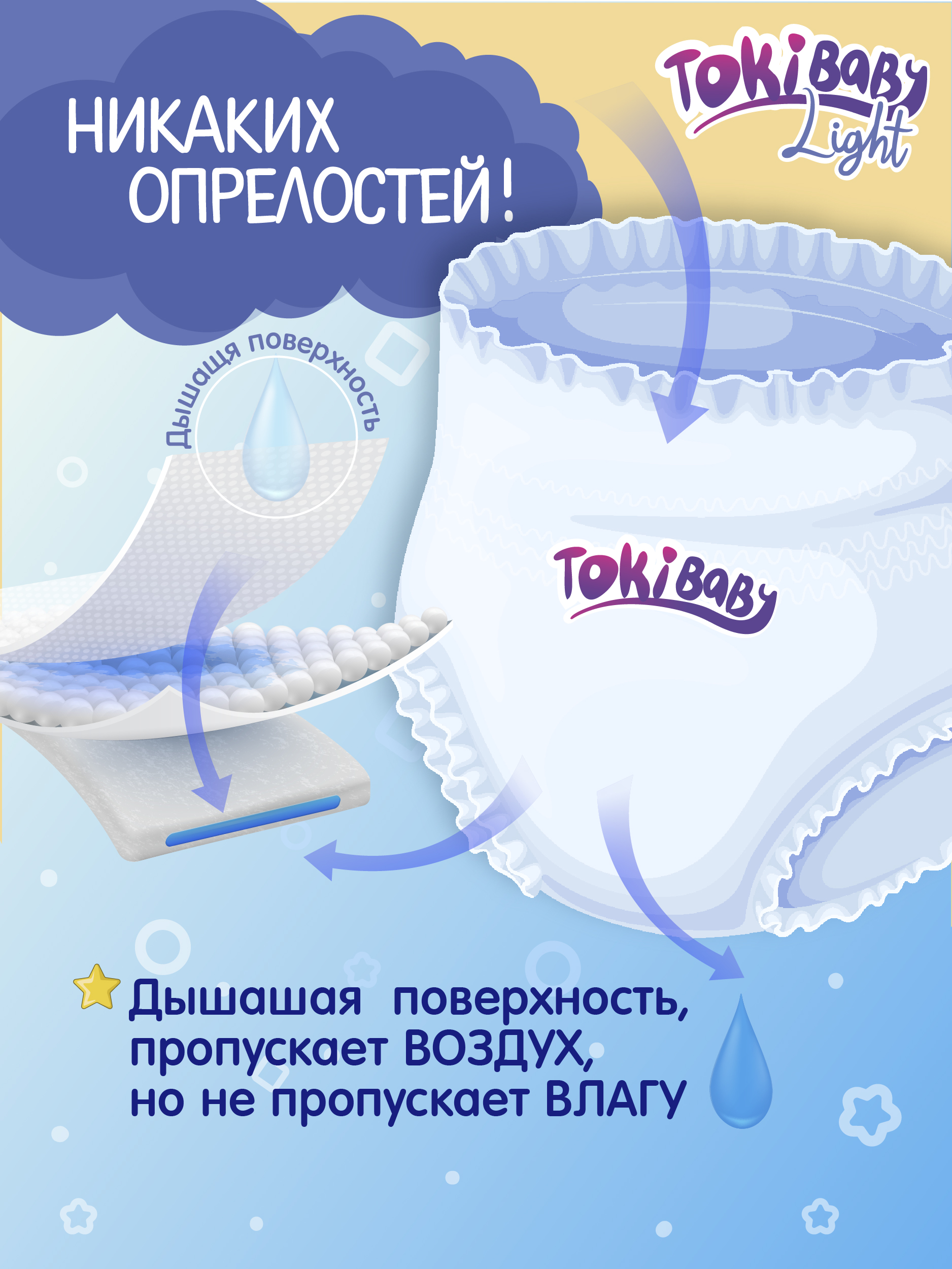 Подгузники-трусики Tokibaby Light 32 шт 6 XXL тонкие - фото 13