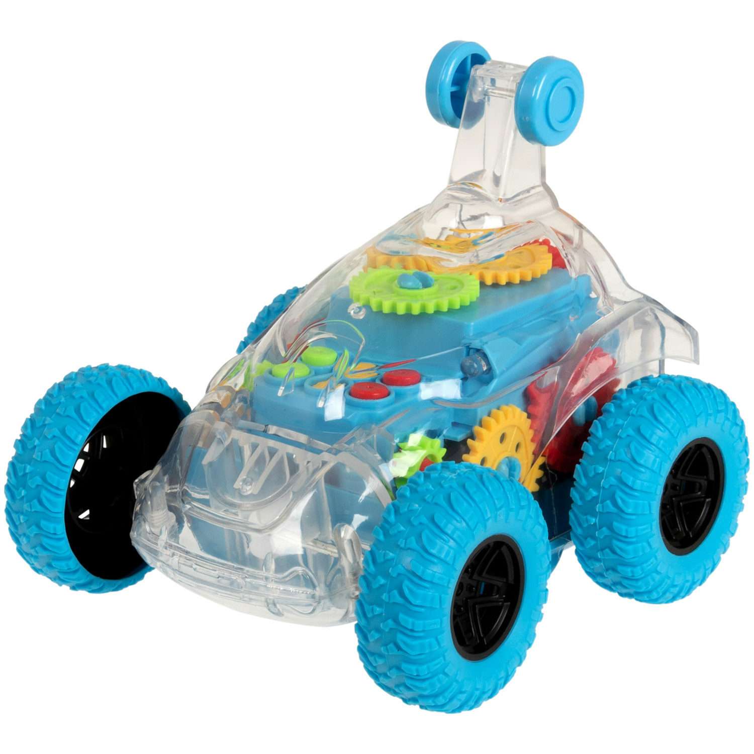 Интерактивная игрушка 1TOY Трюковая машинка прозрачная с световыми и звуковыми эффектами - фото 1