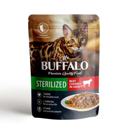 Корм для котов и кошек Mr.Buffalo 85г SterilizED стерилизованных говядина в соусе