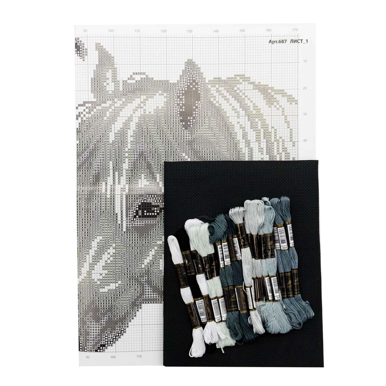 Набор для вышивания крестом Hobby and Pro 687 Белые кони 29х27 см - фото 3