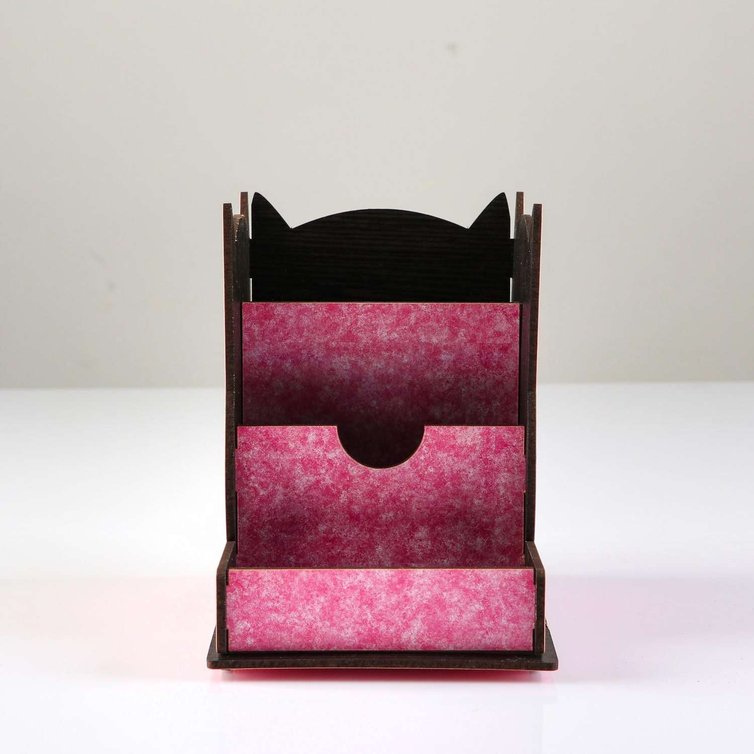 Органайзер Sima-Land для канцелярии деревянная «Совушка» с принтом розовая - фото 6