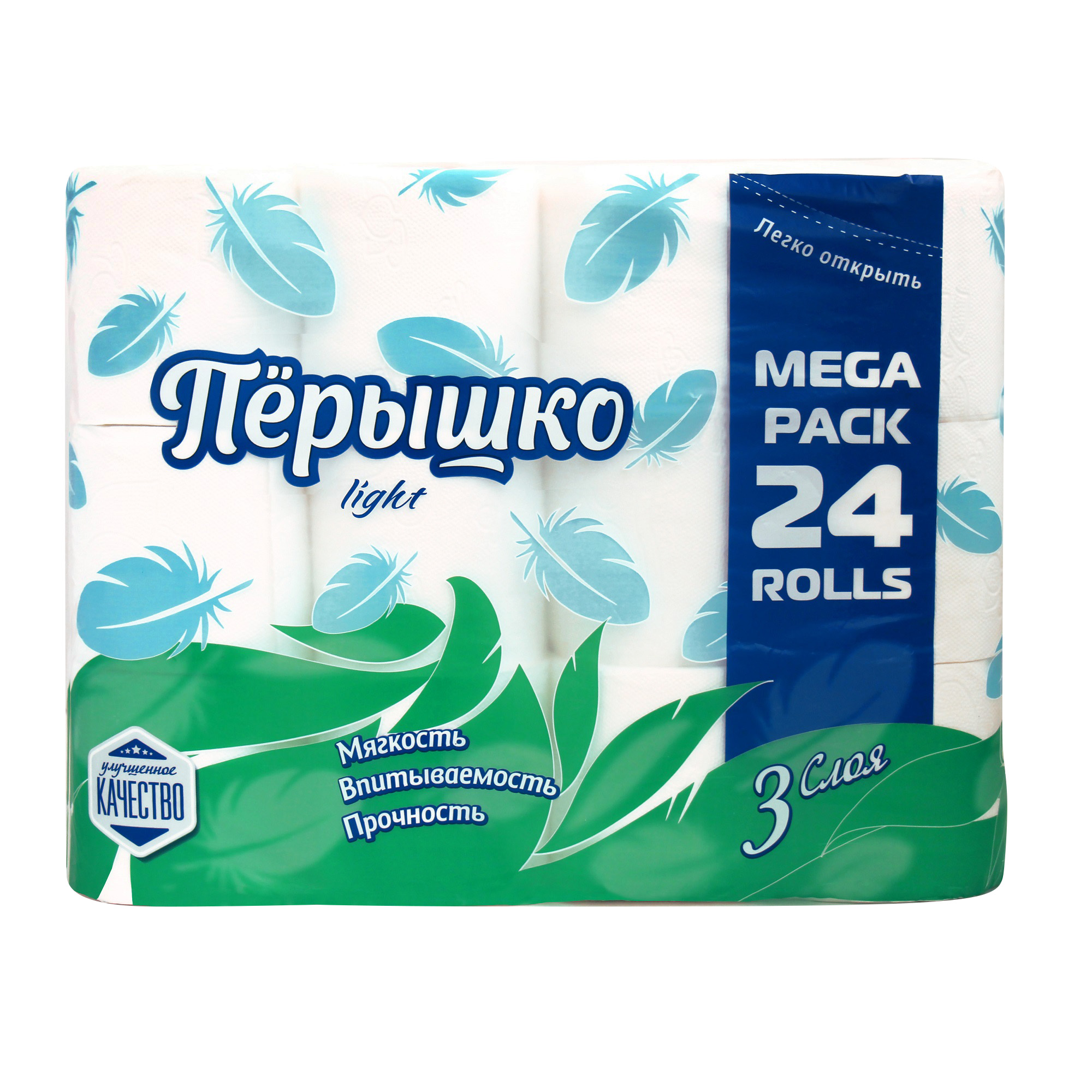 Туалетная бумага Перышко Light 3 слоя 24 рулона - фото 1