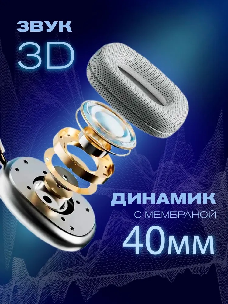 Наушники беспроводные с микрофоном CASTLELADY Bluetooth 3.5 мм USB Type-C - фото 7