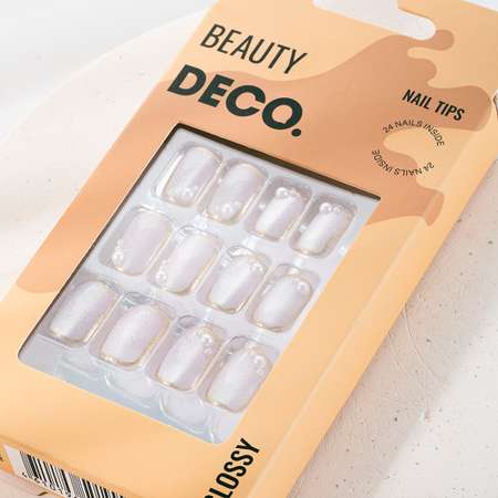 Накладные ногти DECO. Glossy pearl 24 шт + клеевые стикеры 24 шт