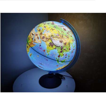 Интерактивный глобус Globen Зоогеографический детский 32см с LED-подсветкой + атлас и VR очки
