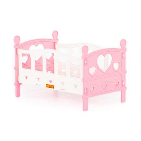 Кроватка для куклы Полесье сборная 5 элементов розовый