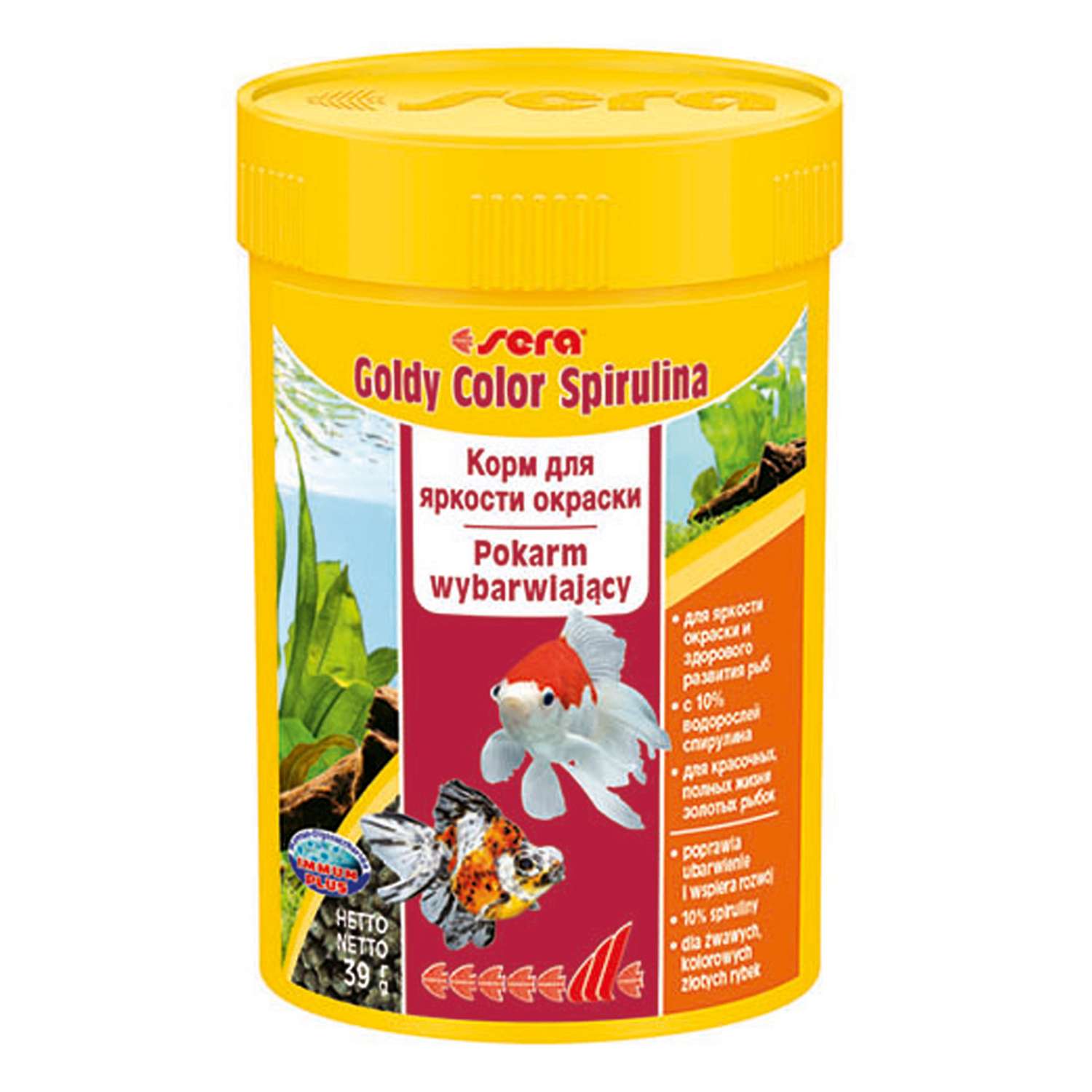 Корм для золотых рыб Sera Goldy color spirulina для улучшения окраса гранулы 39г - фото 1