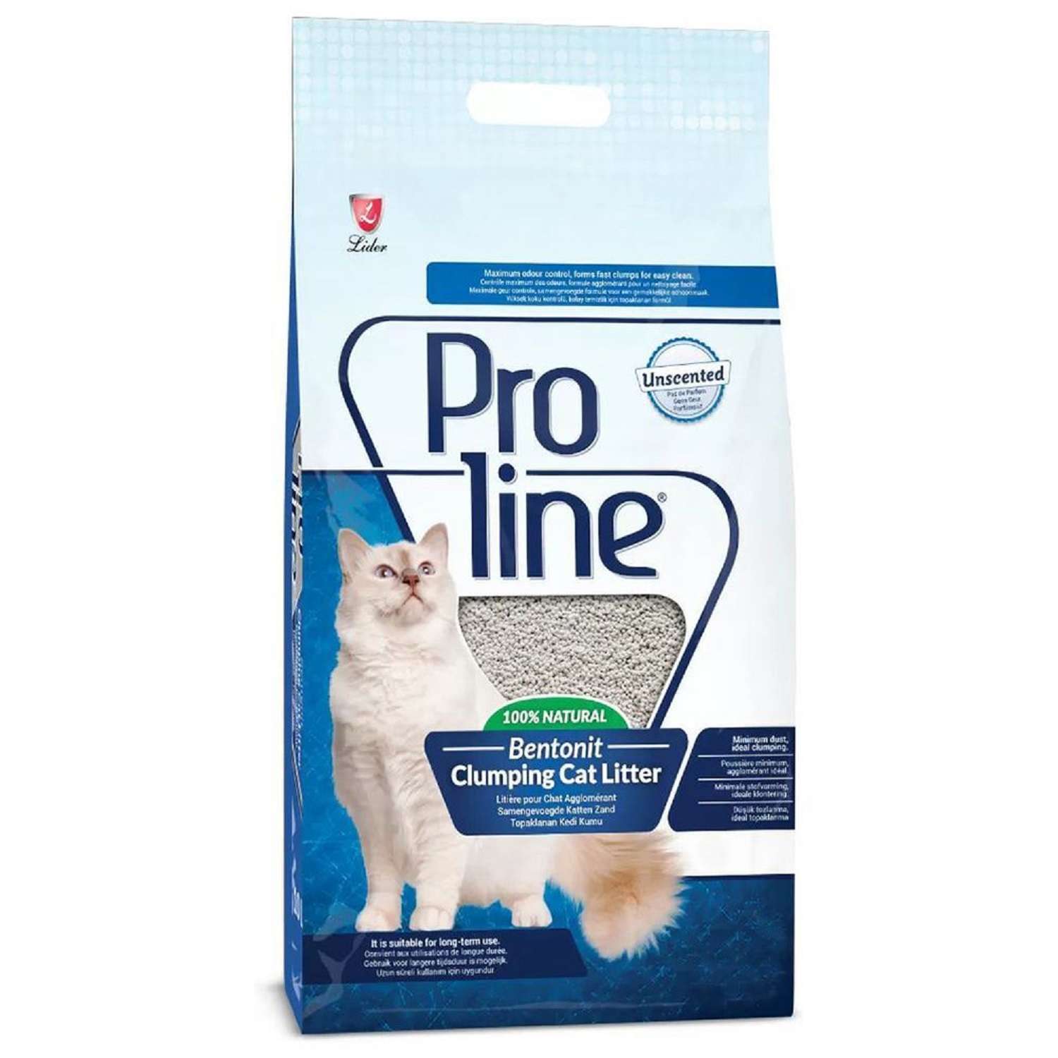 Наполнитель для кошачьего туалета Proline комкующийся бентонитовый гипоаллергенный без запаха 10л - фото 1