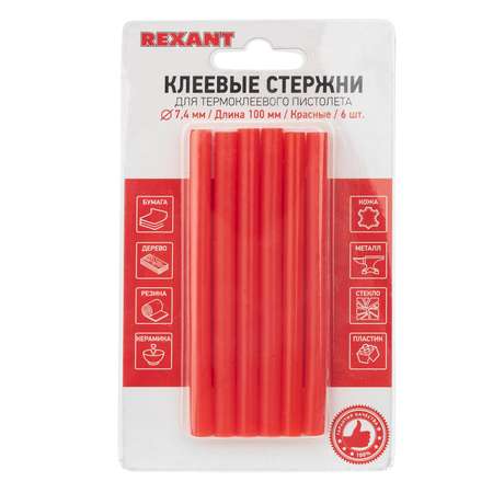 Клеевые стержни REXANT красные 09-1019