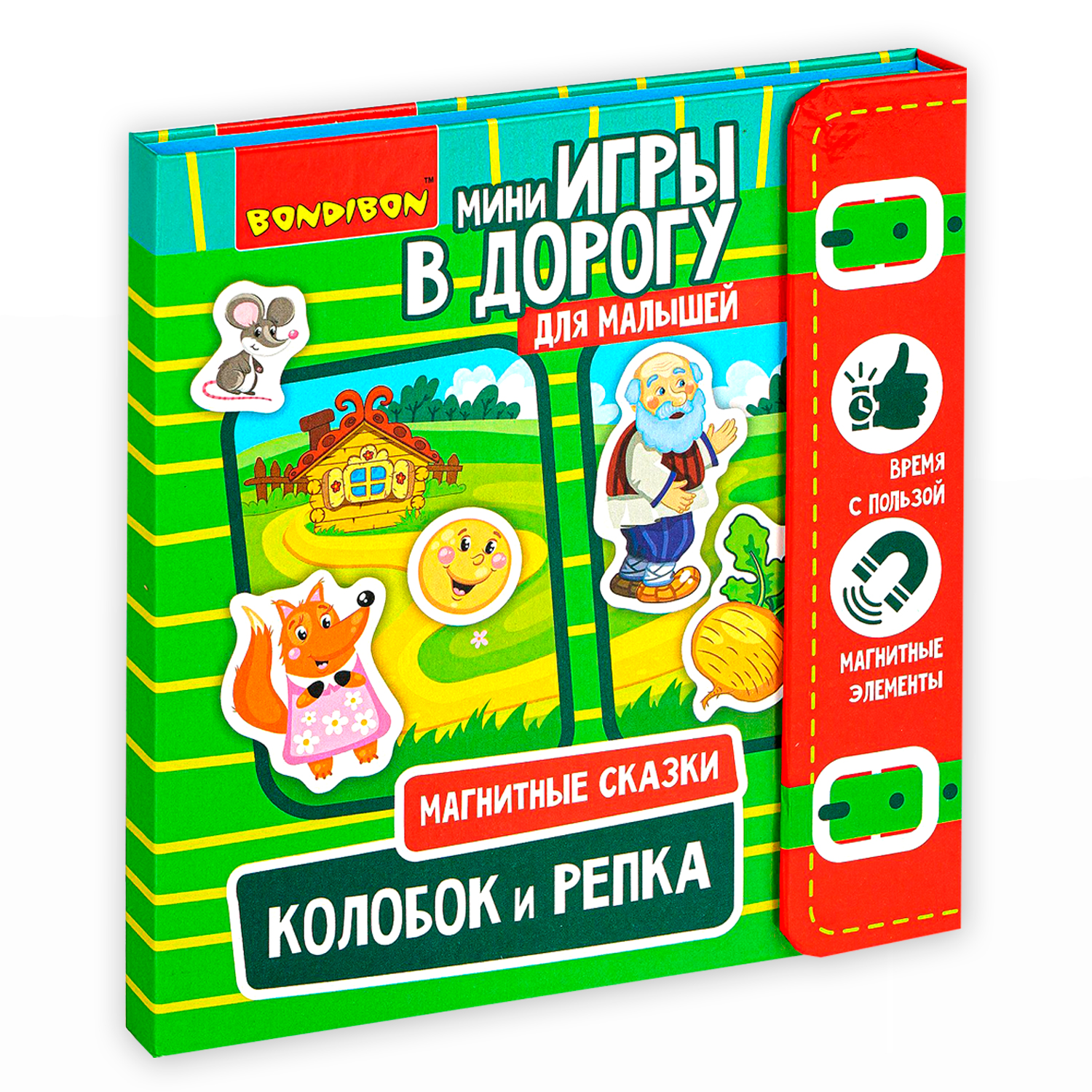 Игра в дорогу для малышей BONDIBON Колобок и репка магнитные сказки