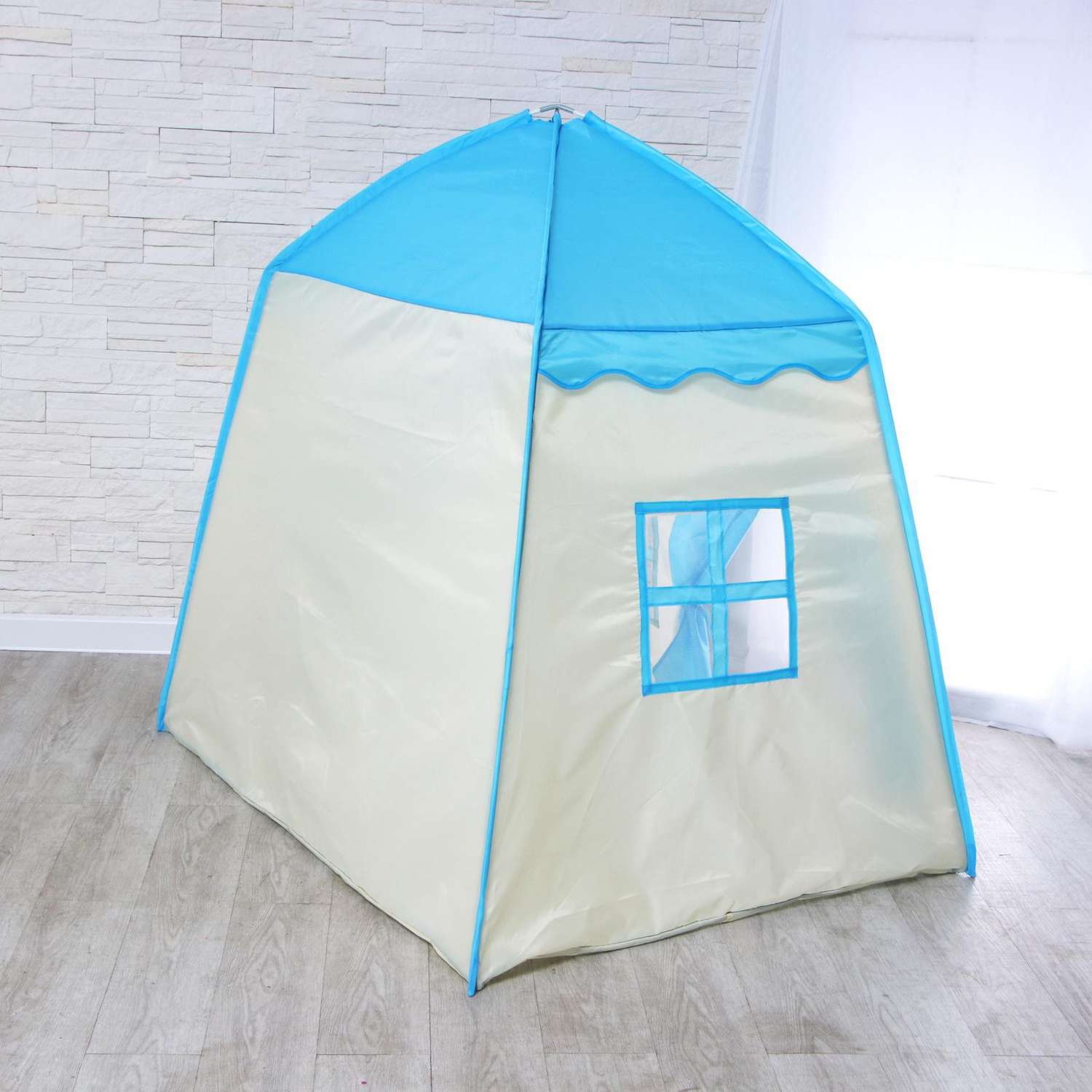 Палатка Zabiaka детская игровая «Домик» голубой 130×100×130 см - фото 5