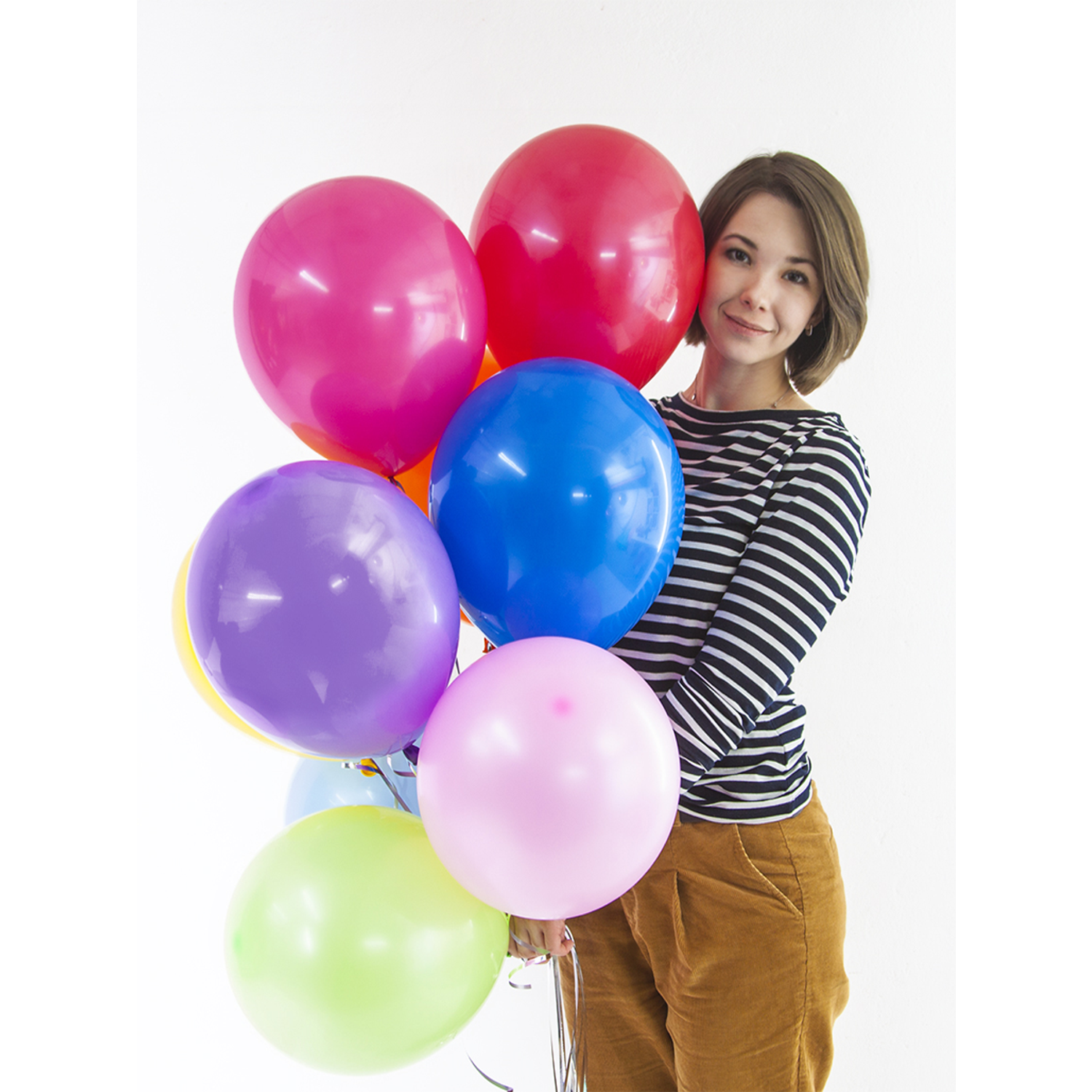 Воздушные шары Riota разноцветные 30 см 100 шт - фото 5