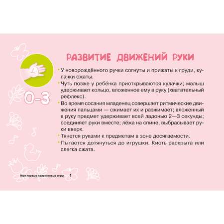 Карточки для умного развития ИД Литера Мои первые пальчиковые игры. 0+