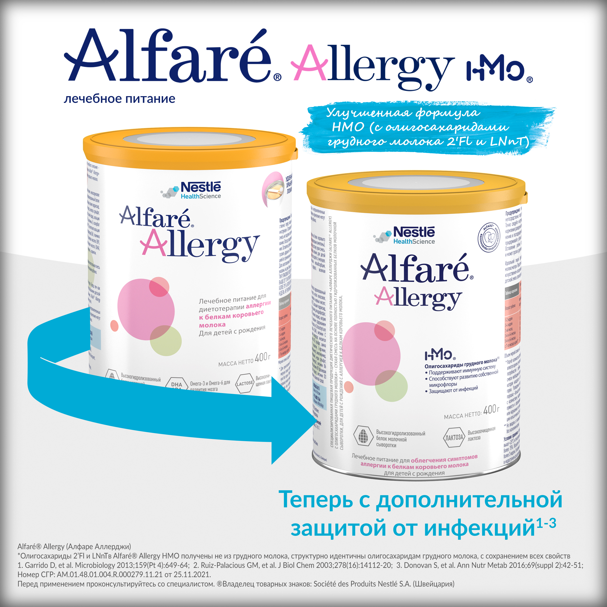 Смесь Nestle Alfare Allergy HMO 400г с 0месяцев - фото 5