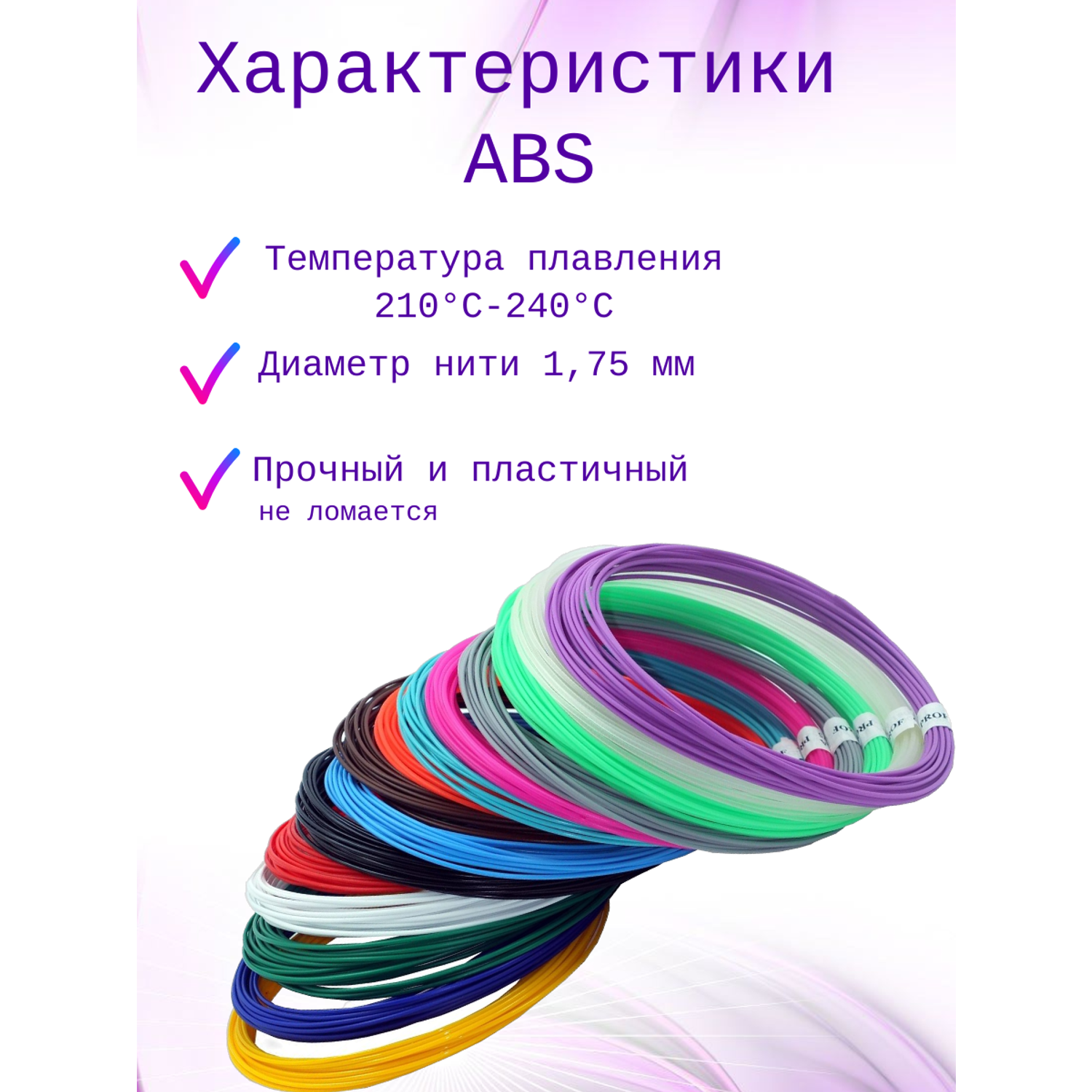 Комплект 3D PEN Пластик АБС 15цветов Книжка трафаретов Прозрачный коврик - фото 2