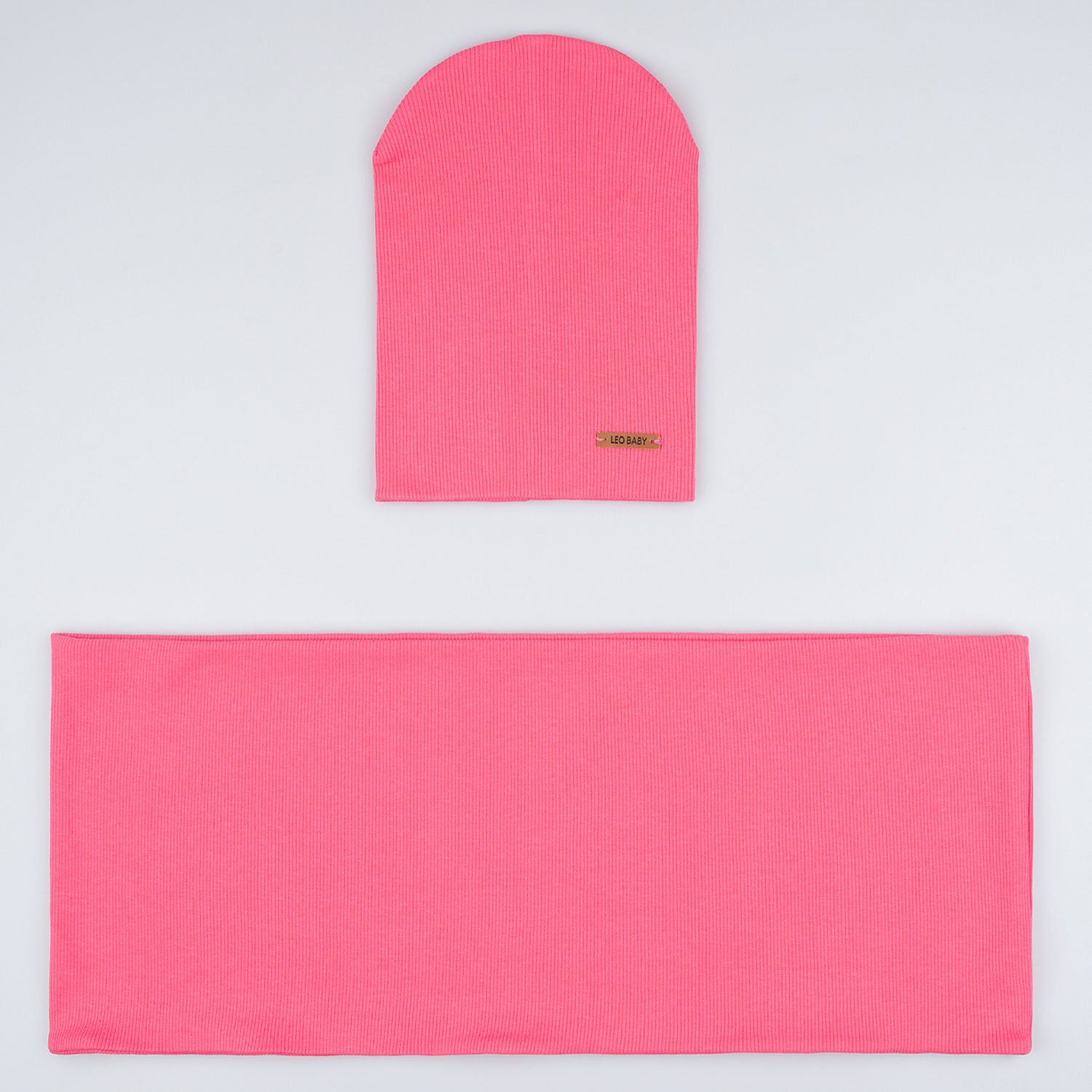 Комплект шапка+снуд LEO 3009А_розовый - фото 2