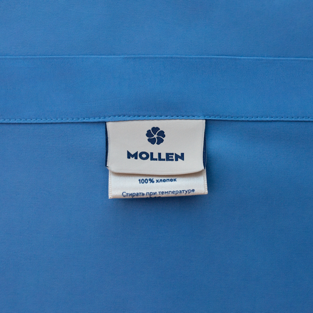 Простыня васильково-синяя Mollen 160х200х35 - фото 4