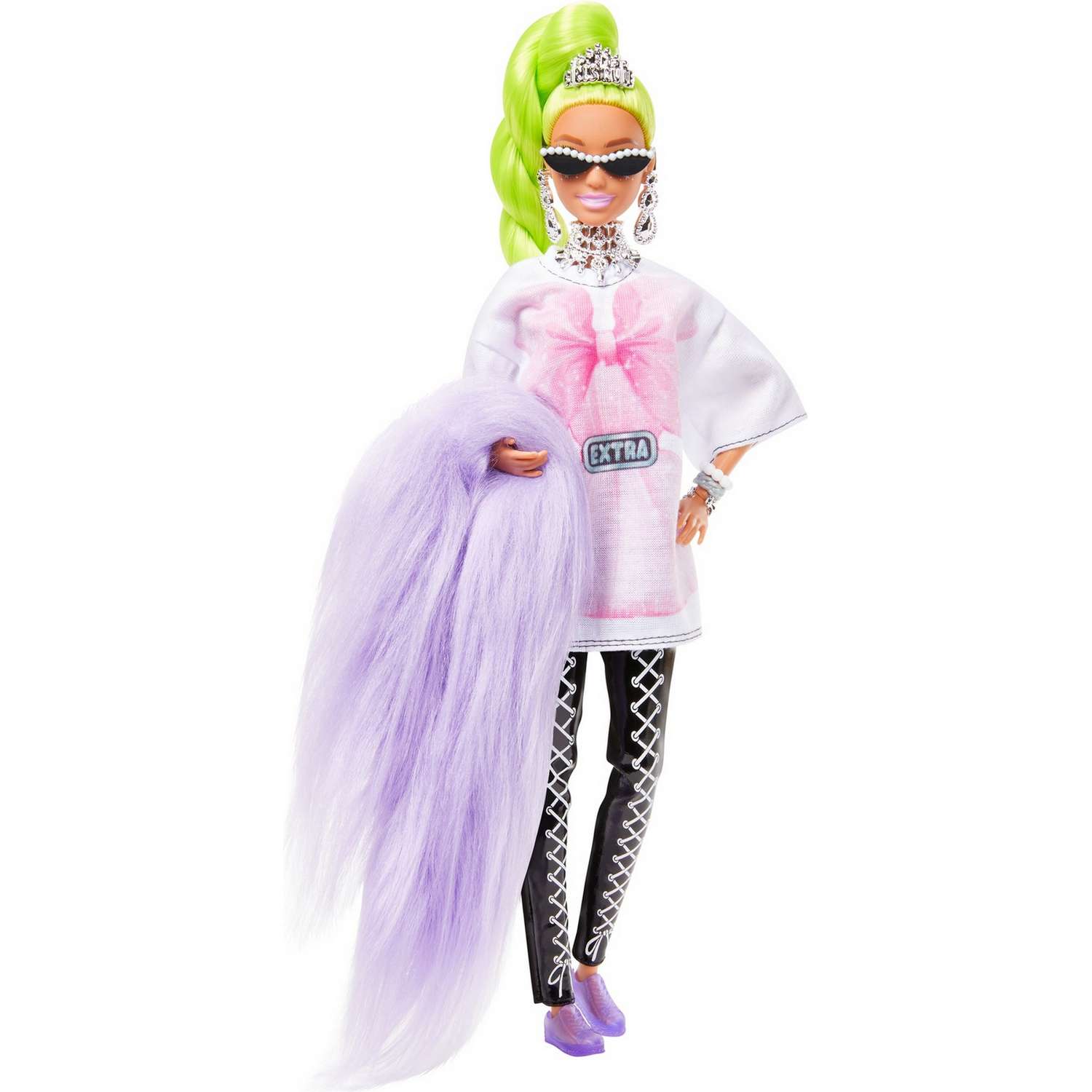 Кукла Barbie Экстра с зелеными неоновыми волосами HDJ44 HDJ44 - фото 4